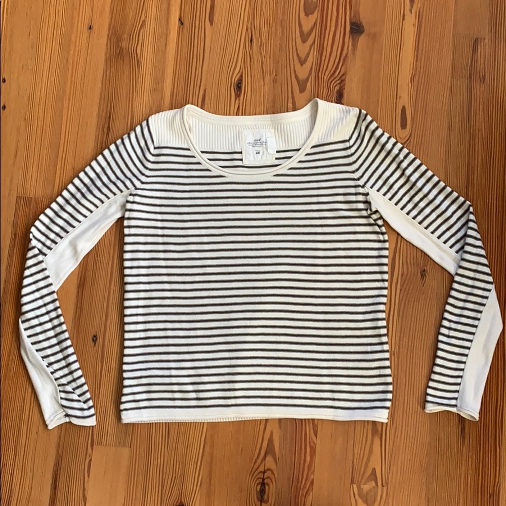 Olive striped sweater top